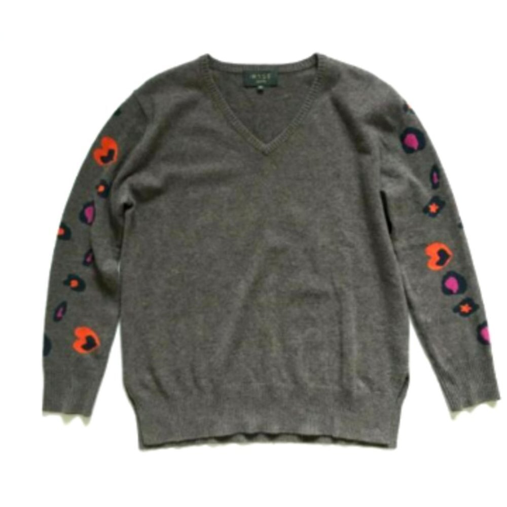WYSE London 100% Cashmere Sweater 2 Medium V-Neck